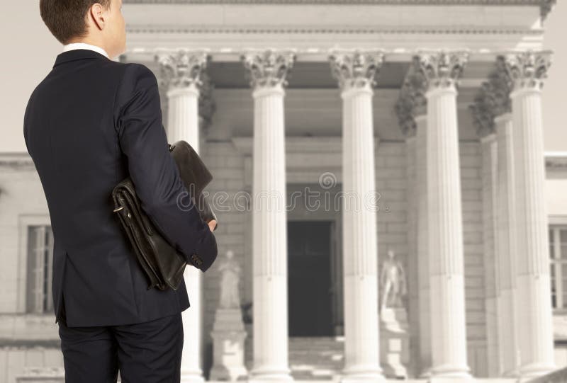 A lawyer with a briefcase stock photo. Image of courtroom 33864278