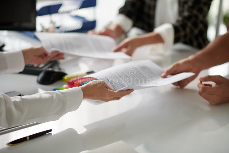 Lawyer Giving Documents stock photo. Image of planning 266799436