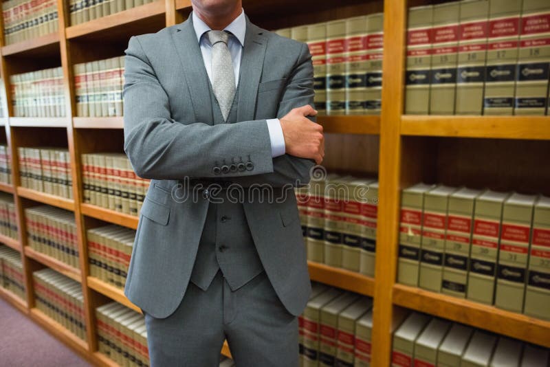 Lawyer Holding Book in the Law Library Stock Photo Image of