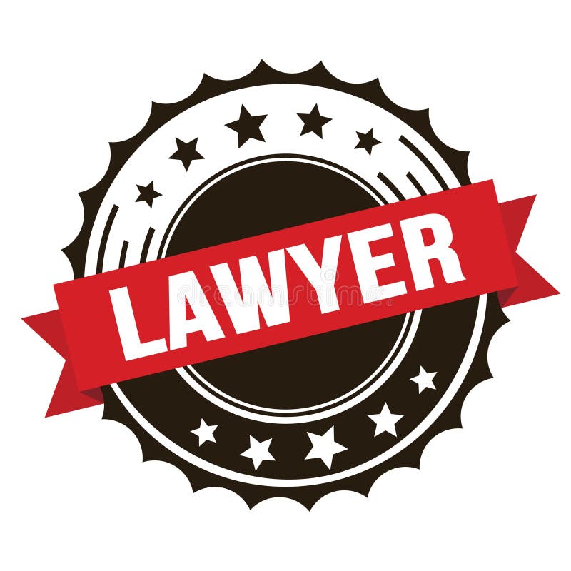 LAWYER Text on Red Brown Ribbon Stamp Stock Illustration - Illustration