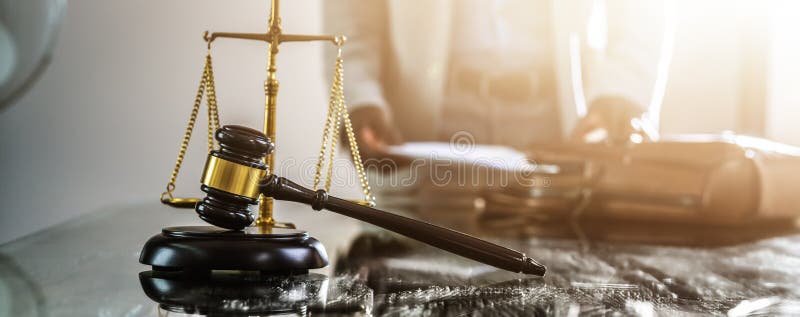Lawyer Working on Trial in Courtroom. Briefcase Stock Image Image of