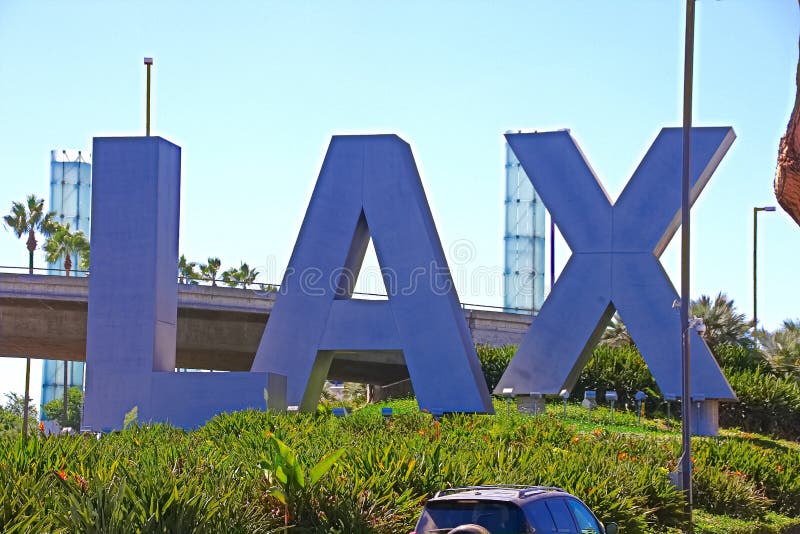 LAX Airport Sign in Los Angeles Editorial Stock Photo - Image of icons ...