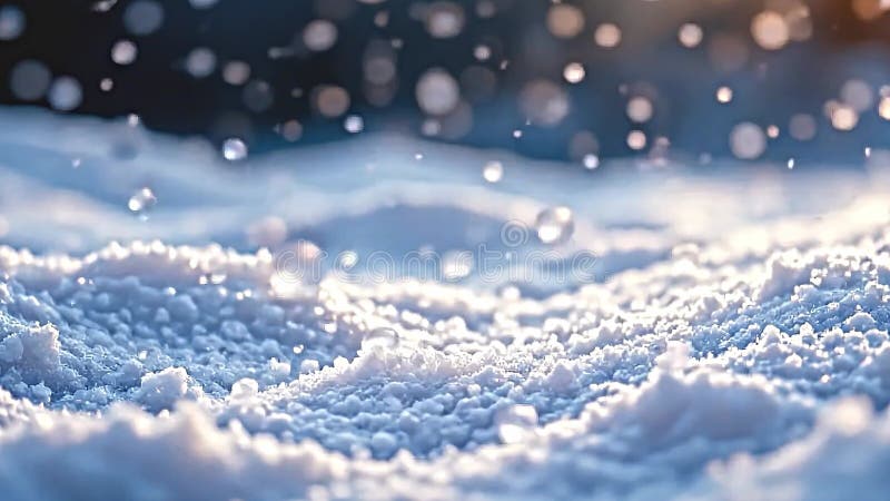 Layered animation of shimmering ice dust scattered in the air, enhanced by radiant light sources, creating a Generative AI vector illustration