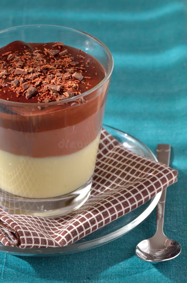 Layered chocolate dessert stock image. Image of glassy 63147813