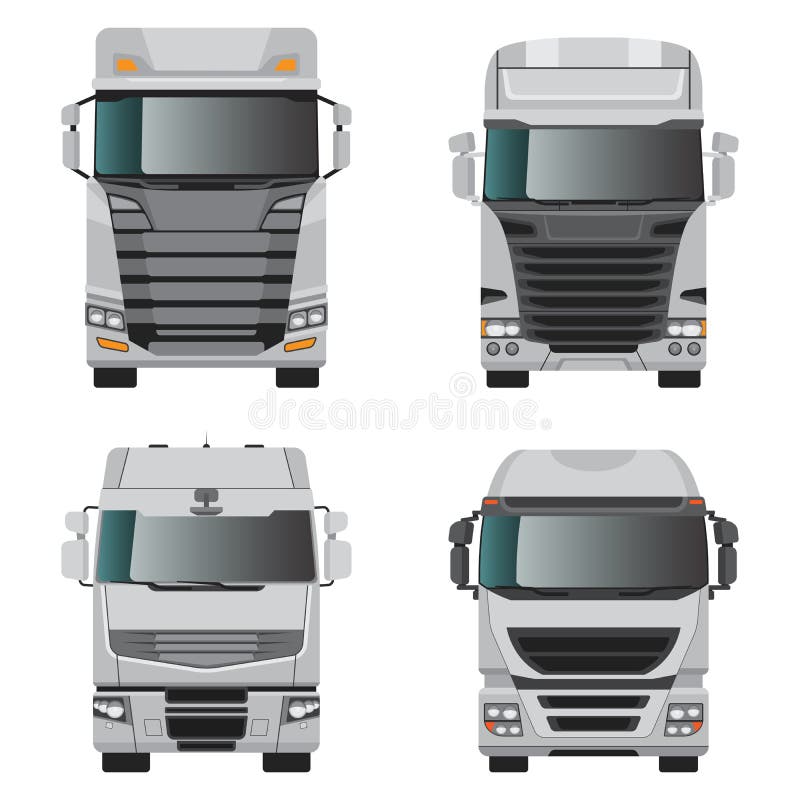 Vector illustration collection the front of trucks royalty free illustration