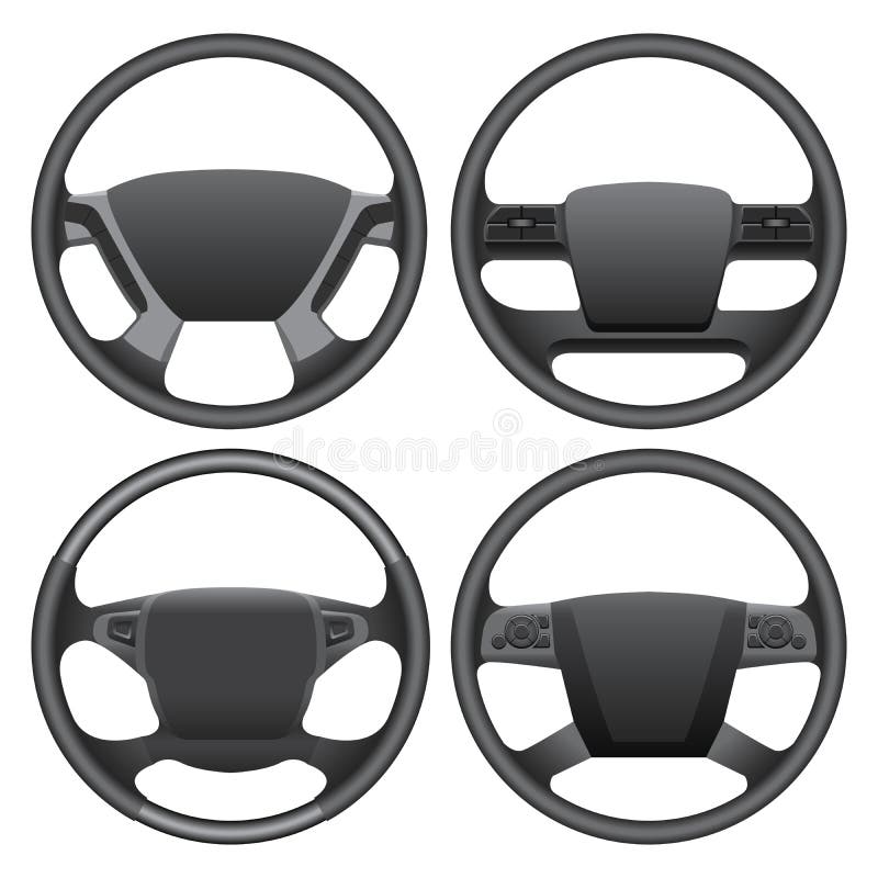Vector illustration collection pattern of truck steering wheels royalty free illustration