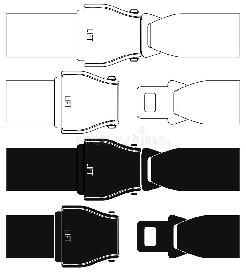 Vector Illustration of Seat Belt on Aircraft Stock Vector