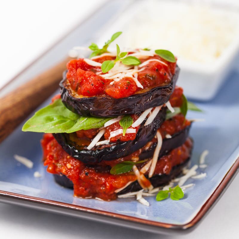 Layered Italian Eggplant stock photo. Image of dinner 73151044