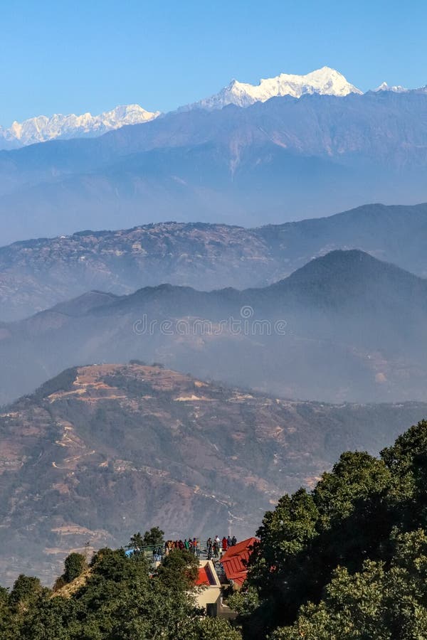 Layers of Hills and Mountains As Seen from Kathmandu, Nepal Stock Photo