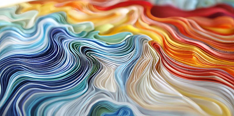 Layers of Wavy Rainbow Abstract, abstract, digital art royalty free stock images