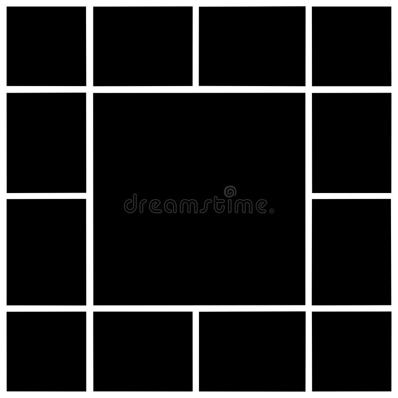 Rectangular frames, empty frames. Layout for collages; rectangular frames, empty frames. Rectangular shape frames illustrations