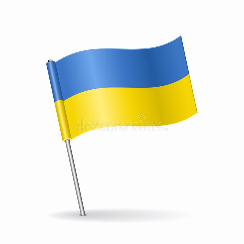 Layout puntatore mappa flag ucraino. illustrazione vettoriale.