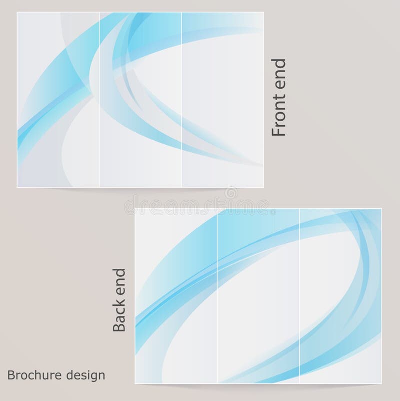 Layout triple brochure. Design with blue by waves