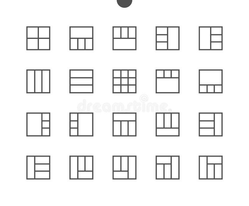 Layout UI Pixel Perfect Well-crafted Vector Thin Line Icons 48x48 Ready for 24x24 Grid for Web Graphics and Apps with vector illustration