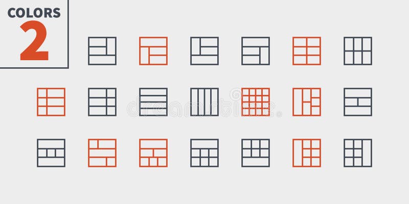 Layout UI Pixel Perfect Well-crafted Vector Thin Line Icons 48x48 Ready for 24x24 Grid for Web Graphics and Apps with royalty free illustration