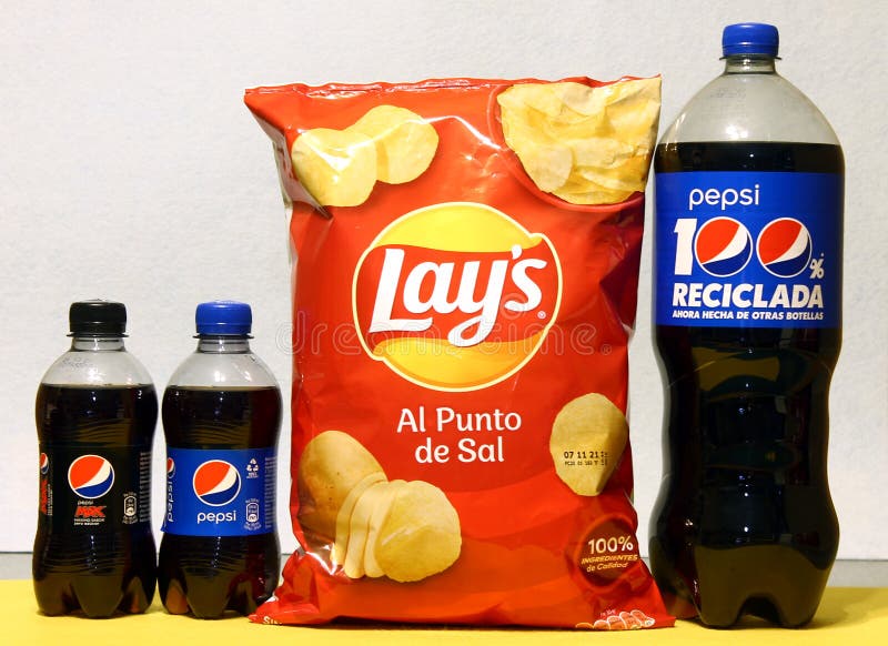 Lays Potatoes and Bottles of Pepsi Cola Editorial Stock Image - Image ...