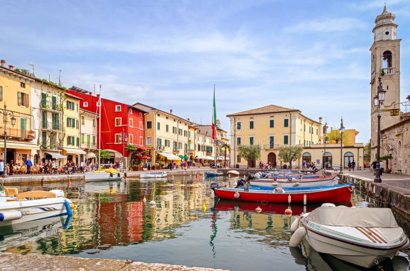 Lazise, Lago Di Garda, Italy Stock Image - Image of lazise, village ...