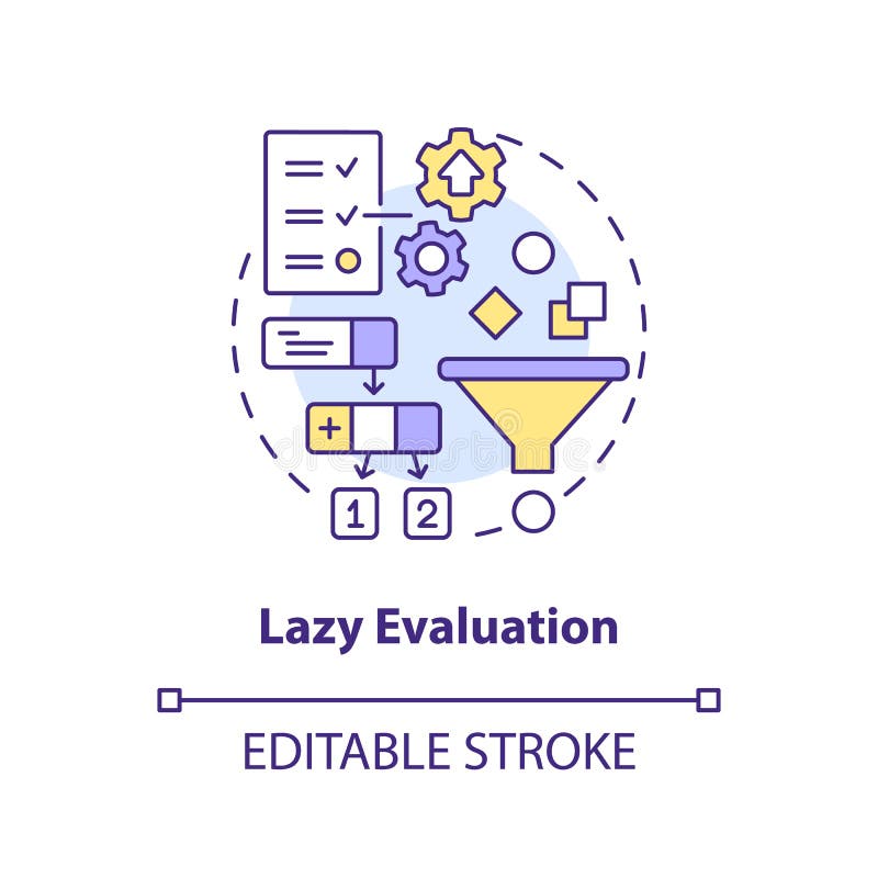 Lazy evaluation concept icon royalty free illustration