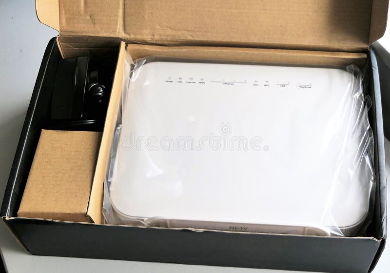 Generic wifi router for fast internet broadband connection stock photography