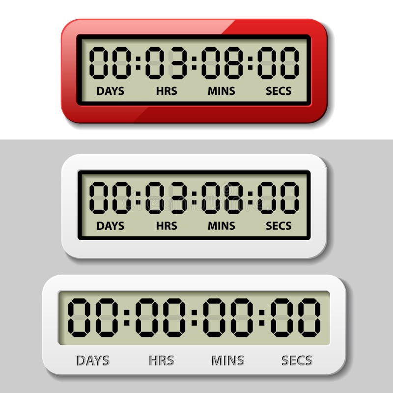 Digital countdown timer 03 Royalty Free Vector Image