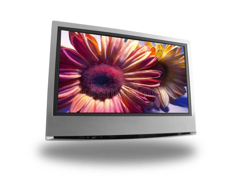Tv with flower stock photo. Image of monitor, clipping 8779402