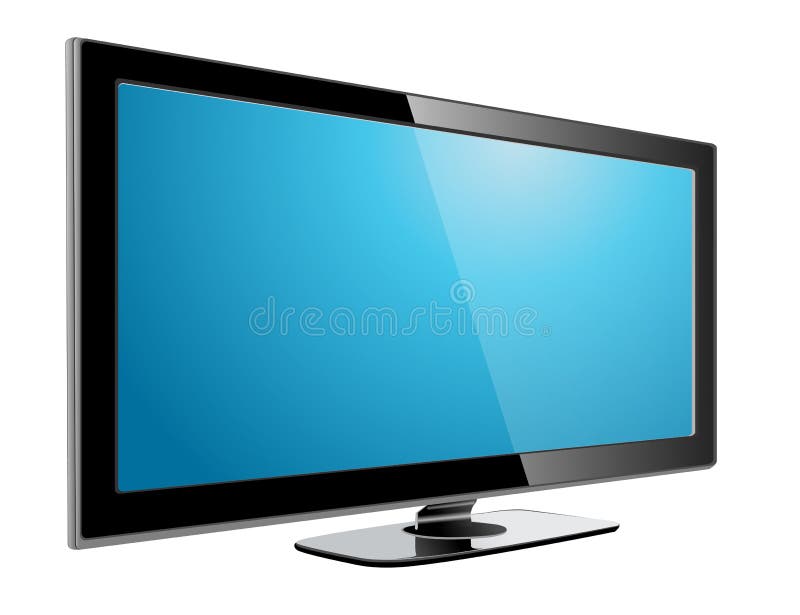 Lcd plasma tv, realistic vector illustration. Lcd tv vector vectors