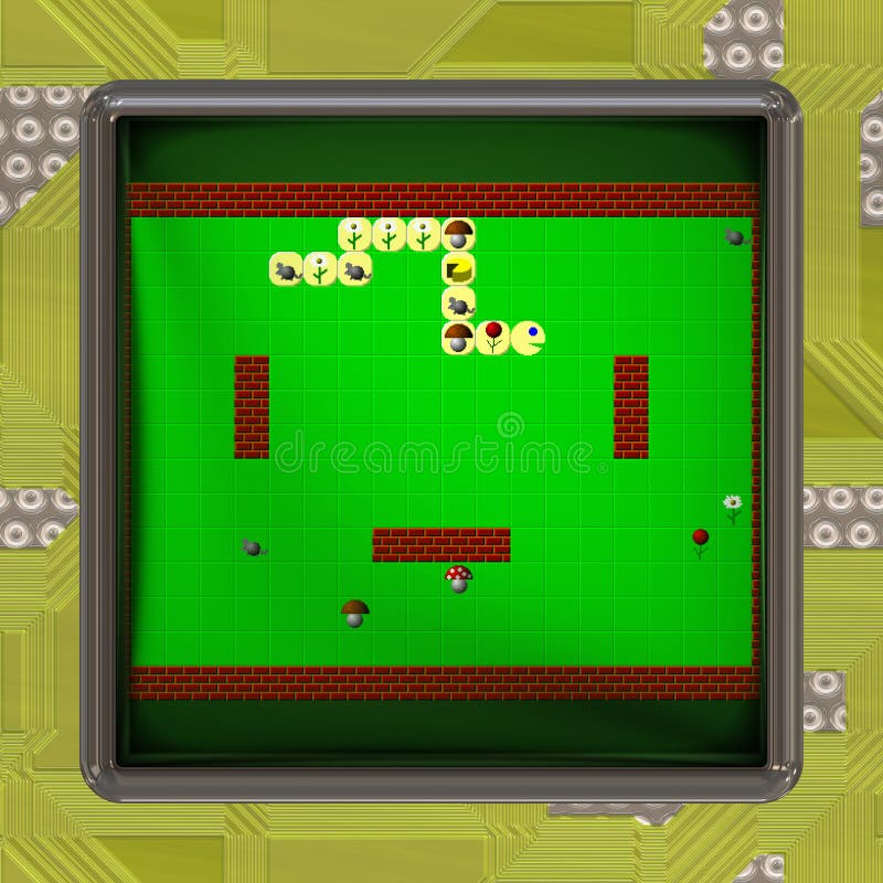 LCD screen with retro style game generated texture stock illustration