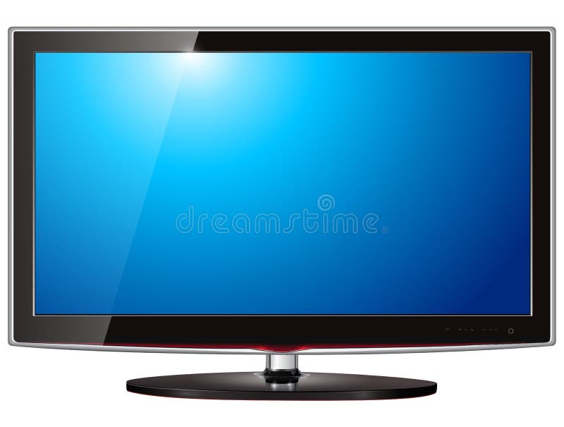 TV flat screen lcd, plasma realistic vector illustration. Lcd tv vector vectors