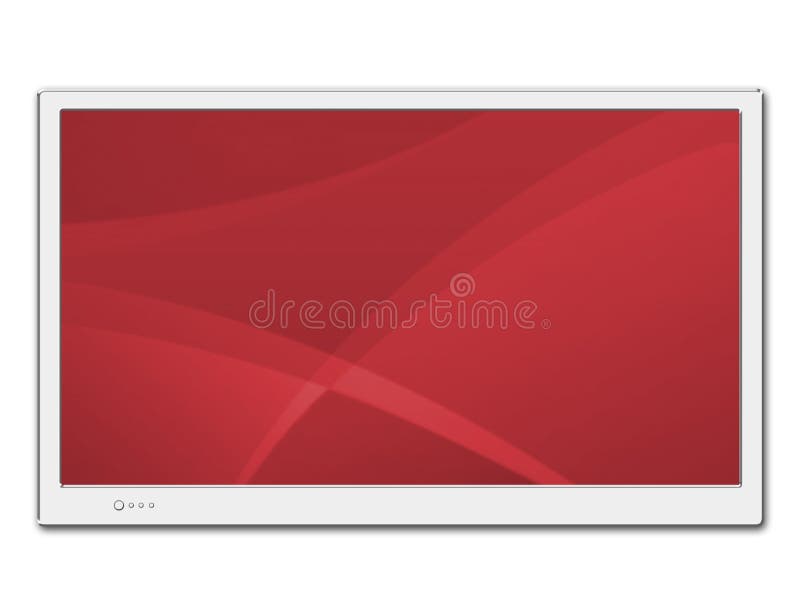 Isolated LCD TV screen on a white background. Tv wall pattern illustrations
