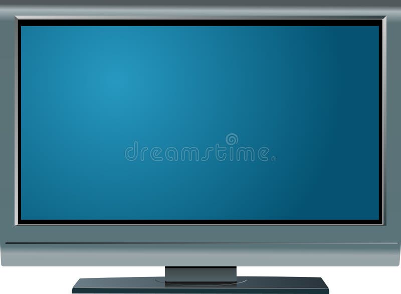 Vector image of lcd display with blue screen. Lcd tv vector vectors