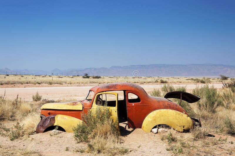 Rusty old car in Namibia stock image. Image of history - 16703783