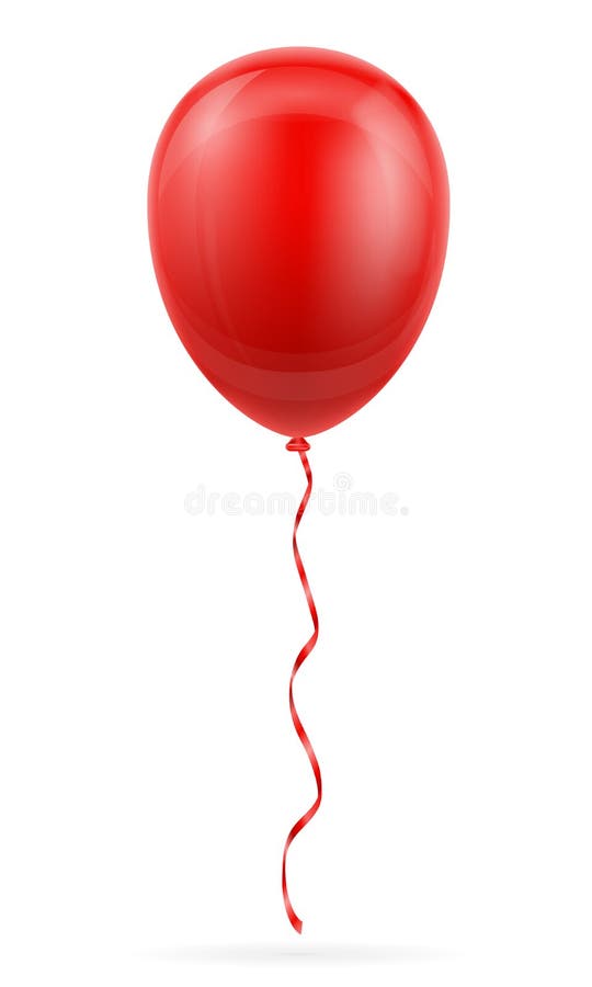 Ballon Rouge Avec Le Ruban Jaune Vecteurs libres de droits et plus