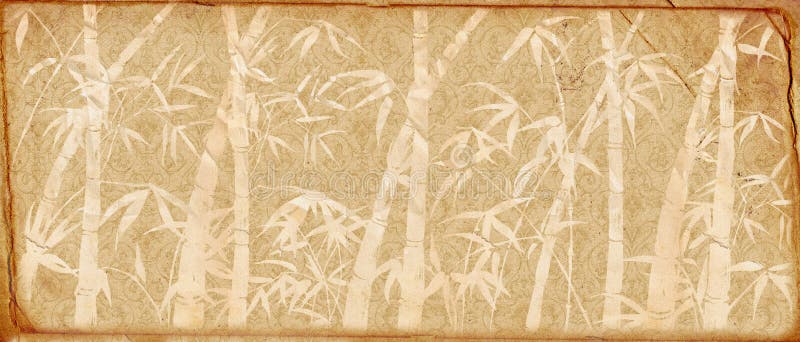le bambou s'embranche vieux rétro de papier illustration libre de droits le bambou s'embranche vieux rétro de papier illustration libre de droits