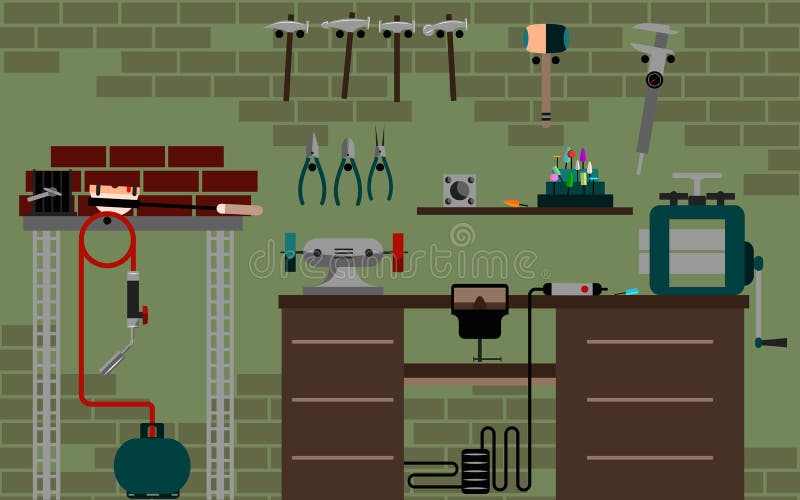 Le Banc Du Bijoutier Illustration De Vecteur Illustration Du Bijoutier 71409691