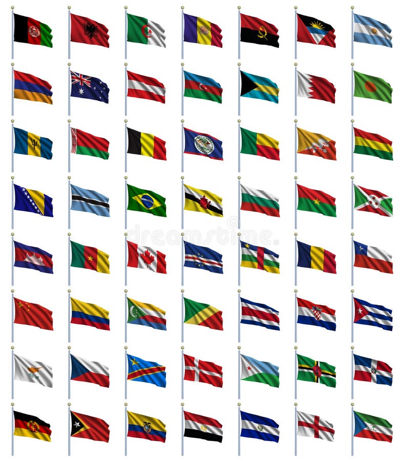 Le bandierine del mondo hanno impostato 1 di 4 royalty illustrazione gratis Le bandierine del mondo hanno impostato 1 di 4 royalty illustrazione gratis
