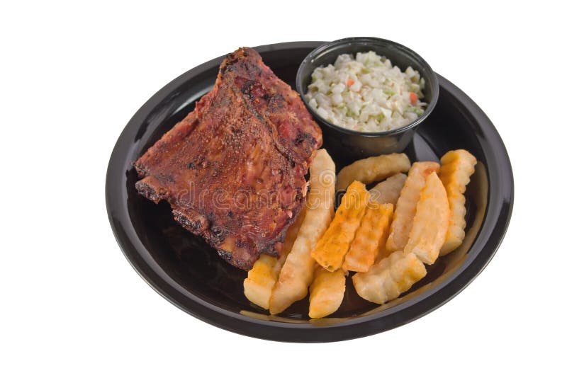 Le BBQ nervure la plaque sur le blanc image libre de droits Le BBQ nervure la plaque sur le blanc image libre de droits
