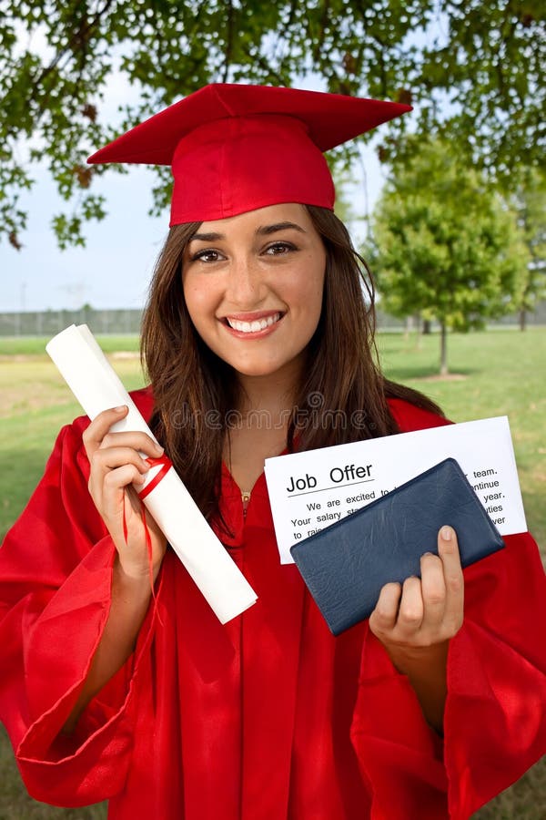 College graduate and job offer. College graduate and job offer