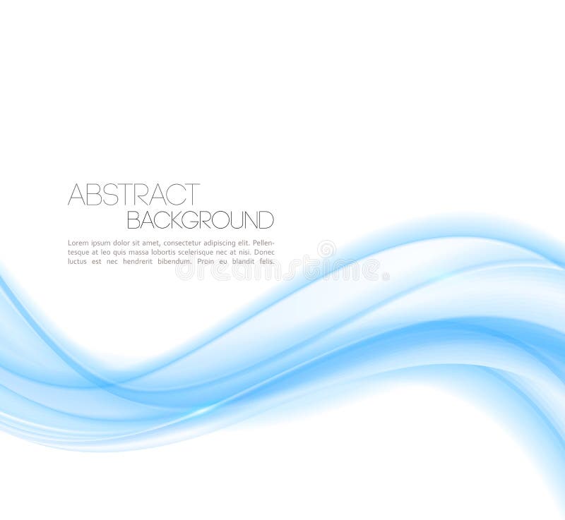 Fond abstrait de lignes courbes bleues. Vague illustration de vecteur