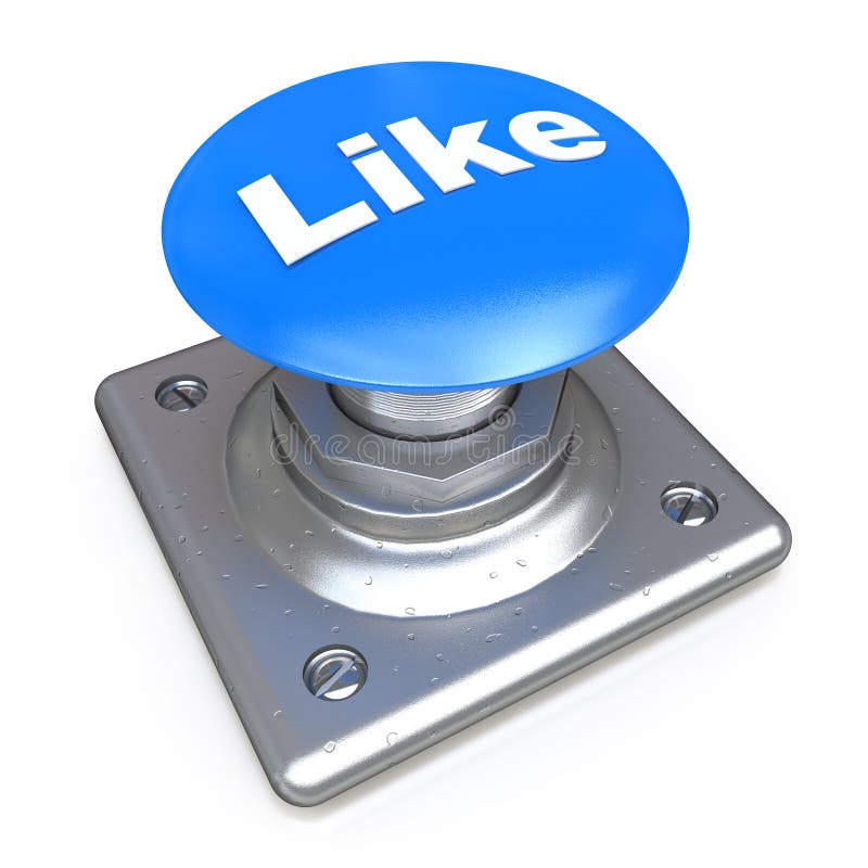 Le bleu aiment le bouton illustration libre de droits Le bleu aiment le bouton illustration libre de droits