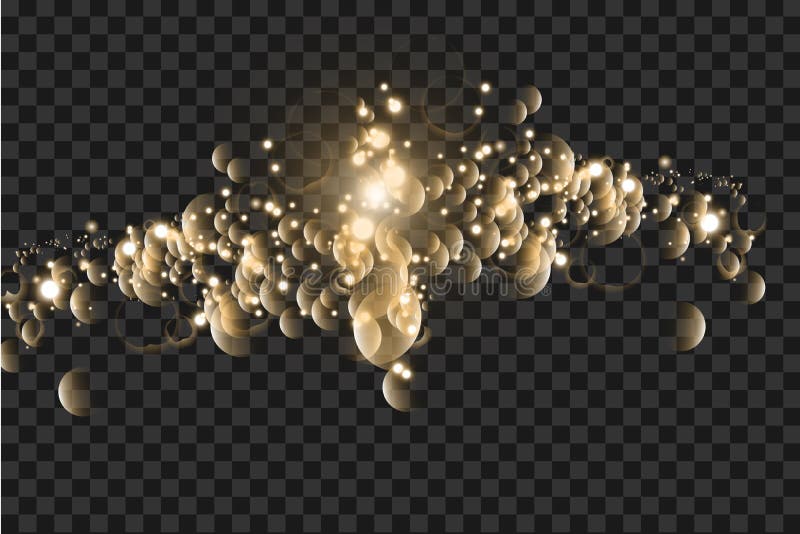 Le bokeh d'or l'explosion d'effet de la lumière avec des étincelles illustration de vecteur Le bokeh d'or l'explosion d'effet de la lumière avec des étincelles illustration de vecteur