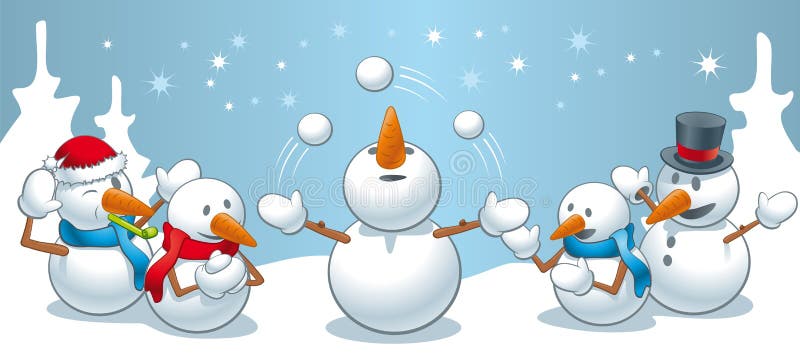 Le bonhomme de neige jongle illustration libre de droits Le bonhomme de neige jongle illustration libre de droits