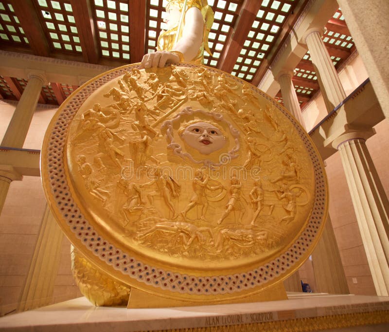 Bouclier Mythologie Grecque Le Bouclier De La Déesse Athéna Dans Le Musée De Parthenon, Nashville