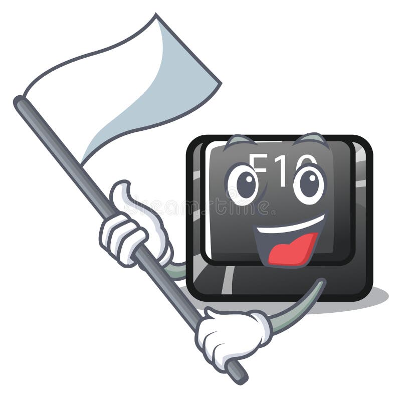 Le bouton du drapeau f10 étant installé sur l'ordinateur de bande dessinée illustration stock Le bouton du drapeau f10 étant installé sur l'ordinateur de bande dessinée illustration stock