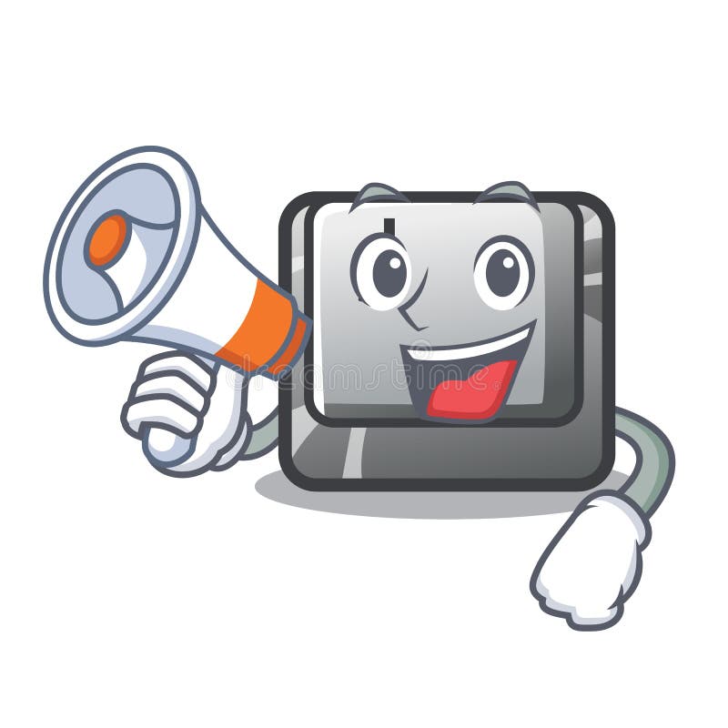 Le bouton J de mégaphone étant installé sur l'ordinateur de bande dessinée illustration stock Le bouton J de mégaphone étant installé sur l'ordinateur de bande dessinée illustration stock