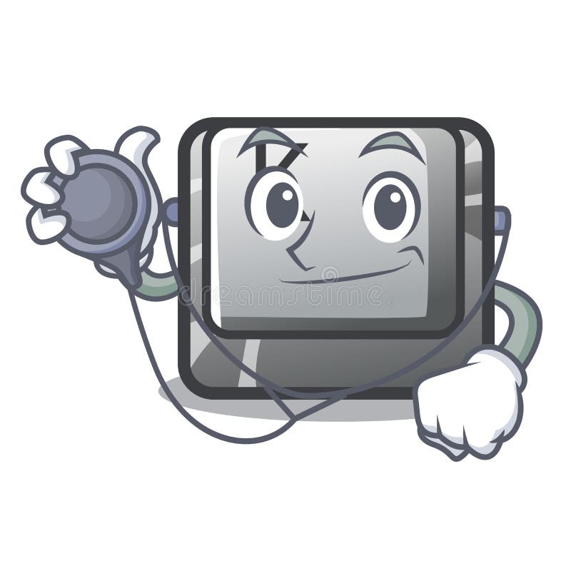 Le bouton K de docteur a isolé avec la mascotte illustration de vecteur Le bouton K de docteur a isolé avec la mascotte illustration de vecteur