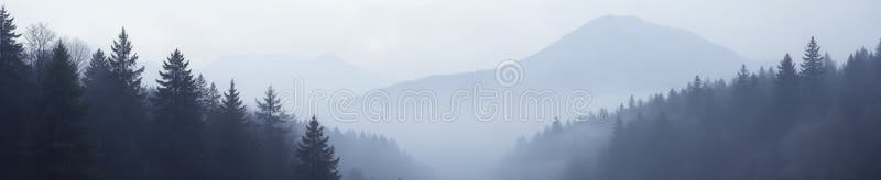 Le brouillard dense enveloppe les arbres tandis que peu de branches pierce ciel arbres sauvage alaska. Nouveau brouillard dense enveloppe les arbres tandis que peu de branches pierce ciel arbres sauvage alaska standard Vector illustration pour une impression de haute qualité AI Généré