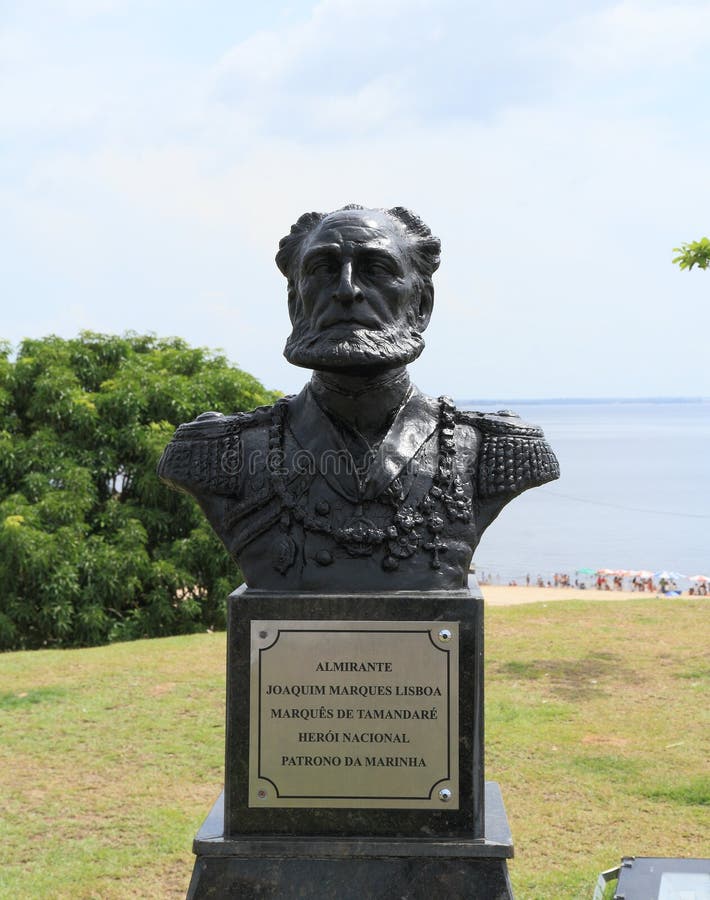 Le Brésil, Manaus/Ponta Negra : Sculpture d'amiral Joaquim Lisboa photo libre de droits Le Brésil, Manaus/Ponta Negra : Sculpture d'amiral Joaquim Lisboa photo libre de droits