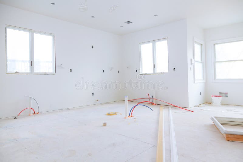 le bâtiment est une nouvelle maison pour la construction intérieure d'installation du logement photos stock le bâtiment est une nouvelle maison pour la construction intérieure d'installation du logement photos stock
