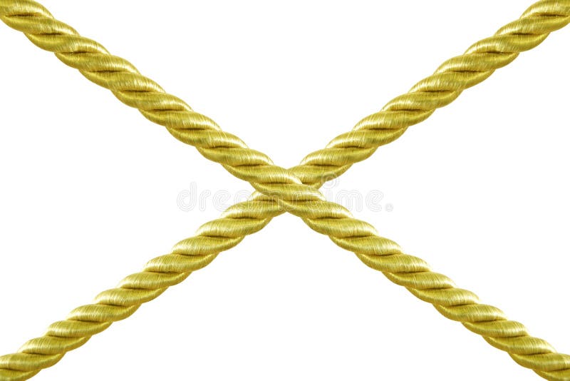 Le cadre de corde d'or d'isolement sur le fond blanc photo libre de droits Le cadre de corde d'or d'isolement sur le fond blanc photo libre de droits