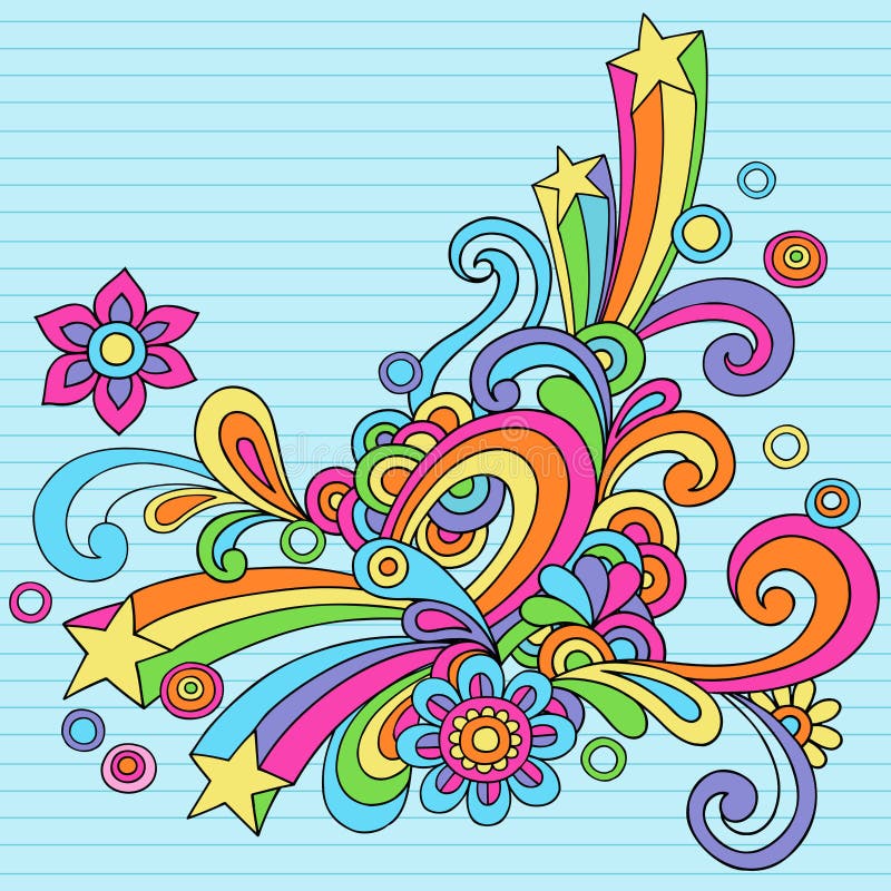 Le cahier psychédélique abstrait gribouille le vecteur illustration stock